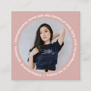 Fotosozialmedien modernes Instagram erröten Rosa Quadratische Visitenkarte