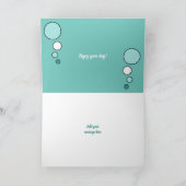 Fototürkisgrün der Kalikokatze sitzendes Karte (Innenseite)