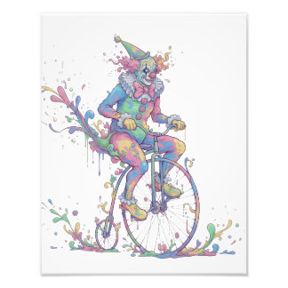 Fotovergrößerung Clown auf einem Fahrrad Fotodruck