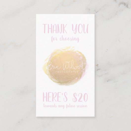 Fotovoltaik-Gutscheinkarte Visitenkarte (Vorderseite)