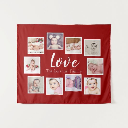 Fotovorlage 10 Personalisierte Liebe Collage Wandteppich (Vorderseite (Horizontal))