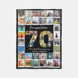 Fotovorlage der 70. Geburtstagsfamilie Fleecedecke