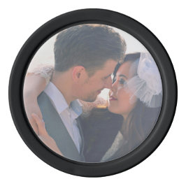 Fotovorlage der Braut und des Bräutigams Pokerchips