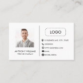 Fotovorlage Einfach Generic Modern White Visitenkarte (Vorderseite)