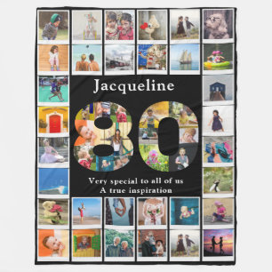 Fotovorlage für die 80. Geburtstagsfamilie Große Fleecedecke