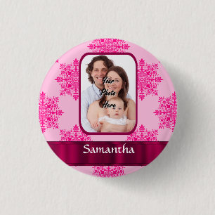 Fotovorlage für rosa Damast Button