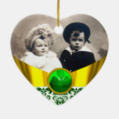 FOTOVORLAGE FÜR ST PATRICKS KELTISCHES HERZEN-KLEE KERAMIK ORNAMENT (Hinten)