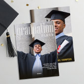 Fotovorlage Gold Moderner Grad Abschluss Folieneinladung