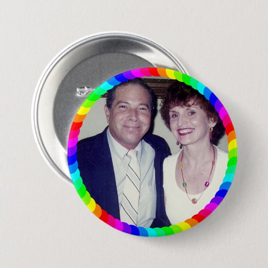 Fotovorlage, mehrfarbiger Rahmen Button (Vorne & Hinten)