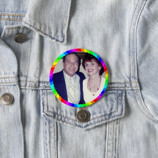 Fotovorlage, mehrfarbiger Rahmen Button (Beispiel)