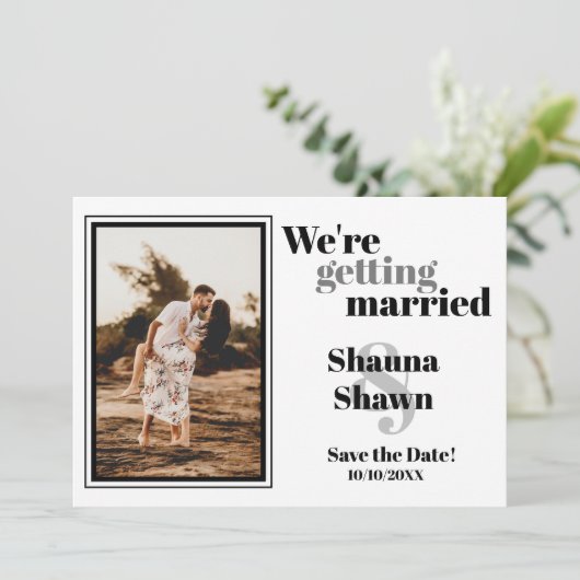 Fotovorlage QR-Code Save the Date (Stehend Vorderseite)