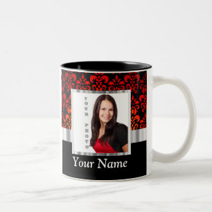 Fotovorlage rot und schwarz zweifarbige tasse