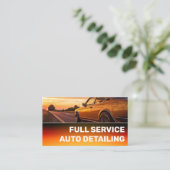 Fotovorlage Schwarz-Bright Orange Auto Service Visitenkarte (Stehend Vorderseite)