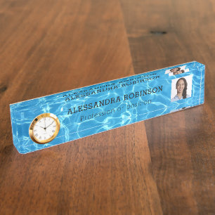 Fotovorlage Wasser Thema Schreibtisch Name Plate Namensplakette