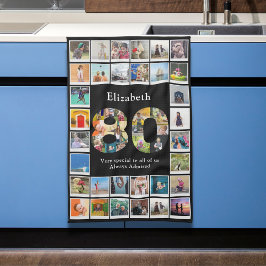 Fotovorlage zum 80. Geburtstag Geschirrtuch