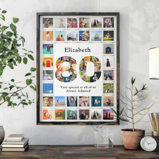 Fotovorlage zum 80. Geburtstag Poster