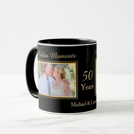 Fotovorlage zum Hochzeitstag Tasse (Vorderseite Links)