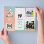 Fotovorlagen für Business Flyer Z-gefaltete QR-Cod (Hand)