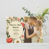 FotoWhimsical Wildblume Meadow Wedding Save The Date (Stehend Vorderseite)