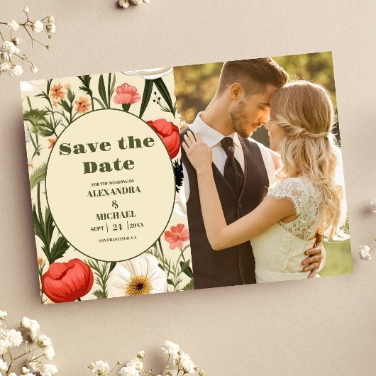 FotoWhimsical Wildblume Meadow Wedding Save The Date