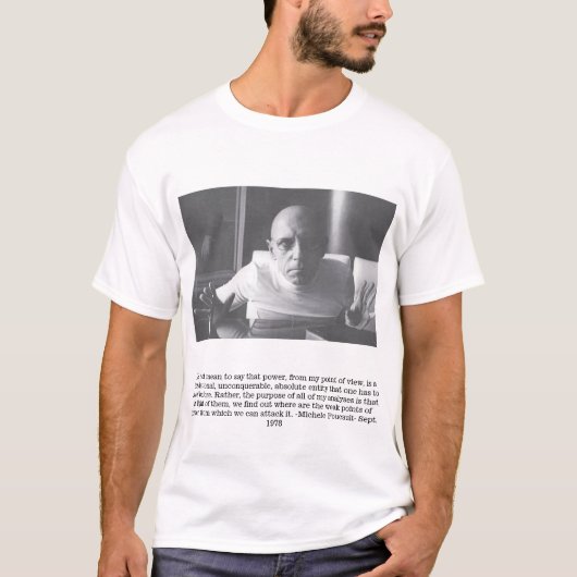 Foucault tee mit Text auf der Rückseite. (Vorderseite)
