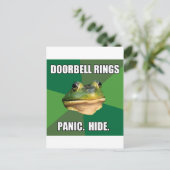 Foul Bachelor Frog Doorbell Rings Postkarte (Stehend Vorderseite)