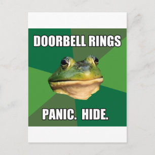 Foul Bachelor Frog Doorbell Rings Postkarte