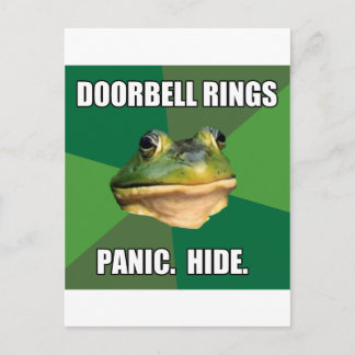 Foul Bachelor Frog Doorbell Rings Postkarte
