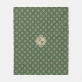 Foulard rosette geometrisches Muster, Salbei grün Fleecedecke (Vorderseite)