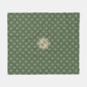 Foulard rosette geometrisches Muster, Salbei grün Fleecedecke (Vorderseite (Horizontal))