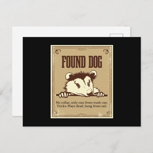 Found Dog Opossum Gopher Postkarte (Vorne/Hinten)