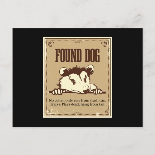 Found Dog Opossum Gopher Postkarte (Vorderseite)