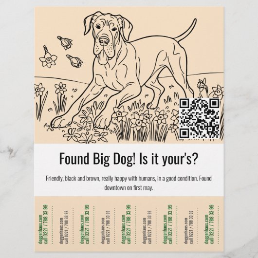 Found Great Dane Template Tear Off  Flyer (Vorne)