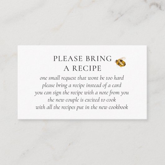 Found Her Honey Bee Bridal Shower Recipe Request Begleitkarte (Vorderseite)
