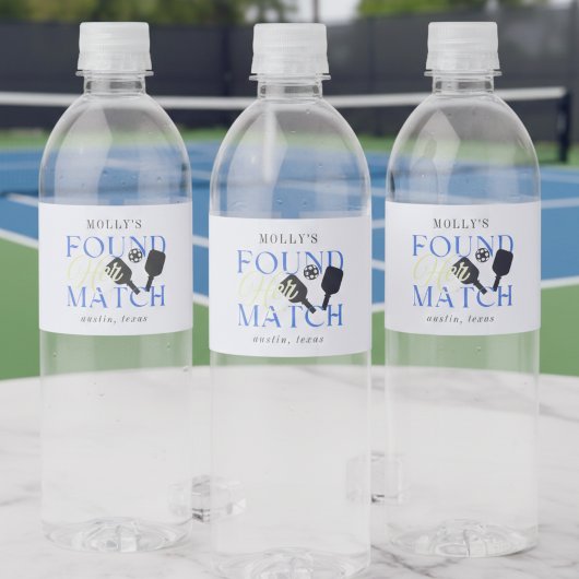 Found Her Match Pickleball Sporty Bachelorette Wasserflaschenetikett