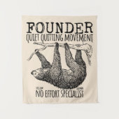 Founder Quiet Quitting Movement Cute Sloth Wandteppich (Vorderseite)
