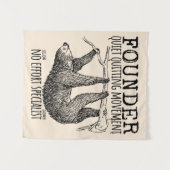 Founder Quiet Quitting Movement Cute Sloth Wandteppich (Vorderseite (Horizontal))