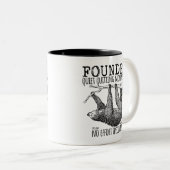 Founder Quiet Quitting Movement Cute Sloth Zweifarbige Tasse (VorderseiteRechts)
