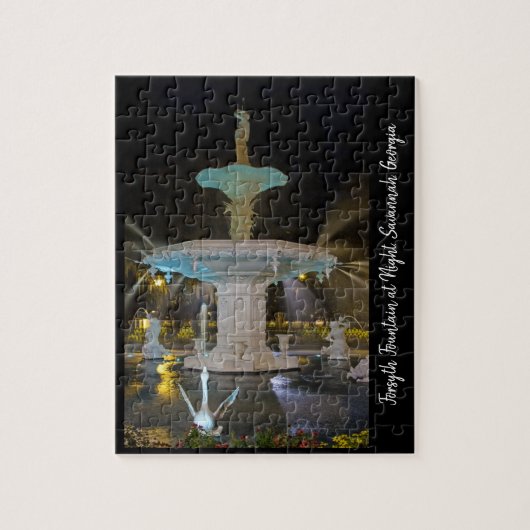 Fountain at Night in Savannah GA Puzzle (Vertikal)