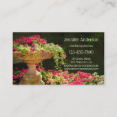 Fountain Blume Garden Business Card Visitenkarte (Rückseite)