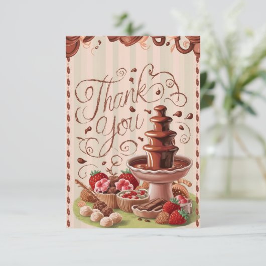Fountain Boho Chocolate Dankeschön Karte (Stehend Vorderseite)
