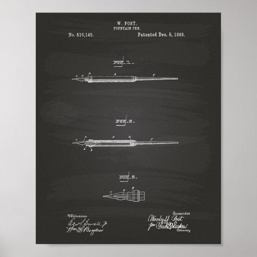 Fountain Pen 1893 Patentenkabine Poster (Vorne)
