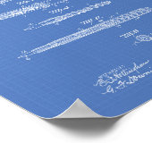 Fountain Pen 1905 Patent Art Blueprint Poster (Ecke)