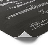 Fountain Pen 1905 Patent Art Chalkboard Poster (Ecke)