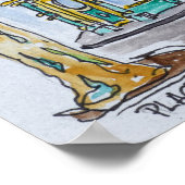 Fountain Place de l'Hotel de Ville Poster (Ecke)