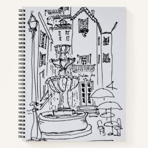 Fountain Plaza   Grasse, Frankreich Notizbuch