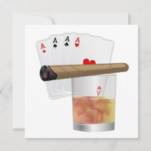Four Aces, A Drink and Cigar Einladung