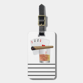 Four Aces, A Drink and Cigar Gepäckanhänger