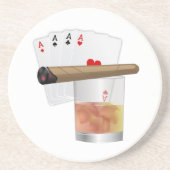 Four Aces, A Drink and Cigar Getränkeuntersetzer (Vorne)