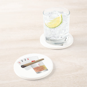 Four Aces, A Drink and Cigar Getränkeuntersetzer